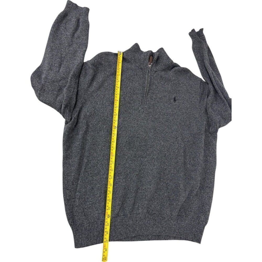 Polo Ralph Lauren Mens Sweater 2XL Gray 1/4 Zip Knit Mock Neck Pullover Preppy - Picture 8 of 9